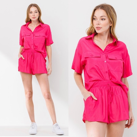 Pants - 🆕Fuschia matching top and short set